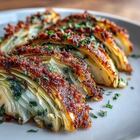 Roasted Garlic Parmesan Cabbage Wedges