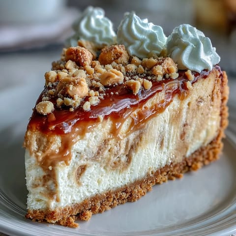 A chilled slice of Nutter Butter cheesecake reveals a creamy peanut butter swirl and a crunchy cookie crust.