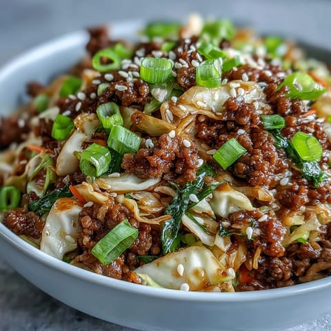 Wilted cabbage and crunchy carrots are tossed in a savory ginger-soy sauce for an easy low-carb weeknight meal.