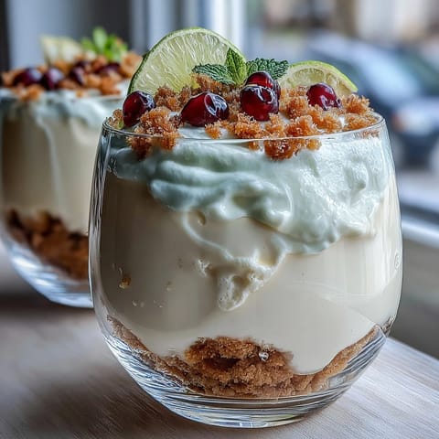 Lemon mousse cups with shortbread crumble, a bright and airy dessert with zesty citrus and buttery crunch.