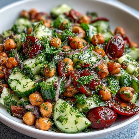 Healthy Easy Cucumber Chickpea Salad