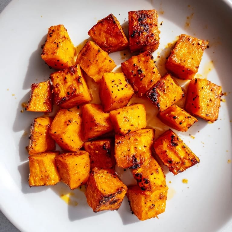 Crispy Roasted Sweet Potatoes on a baking sheet, perfect for gluten-free dinners or fall meals.