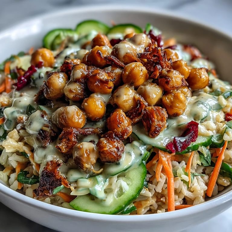 Hearty Peanut Chickpea Rice Bowl: a balanced vegan meal ready for lunch or dinner.