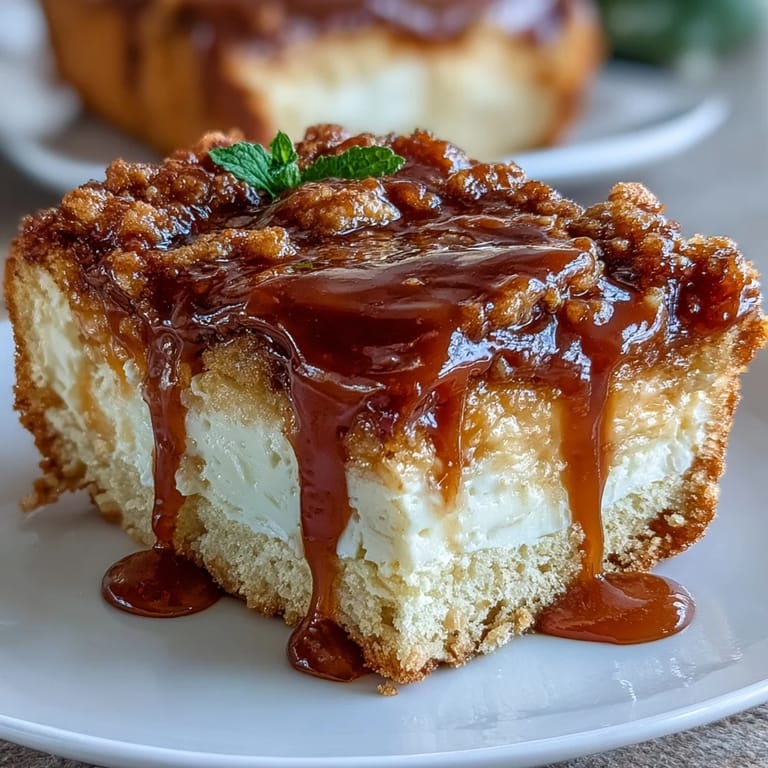 Warm Caramel Cream Cheese Bread loaf on a wooden board, perfect for breakfast with a side of coffee or dessert.