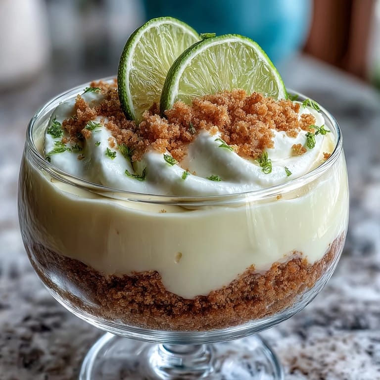Refreshing lemon mousse dessert in cups, topped with golden shortbread crumble and garnished with fresh berries.