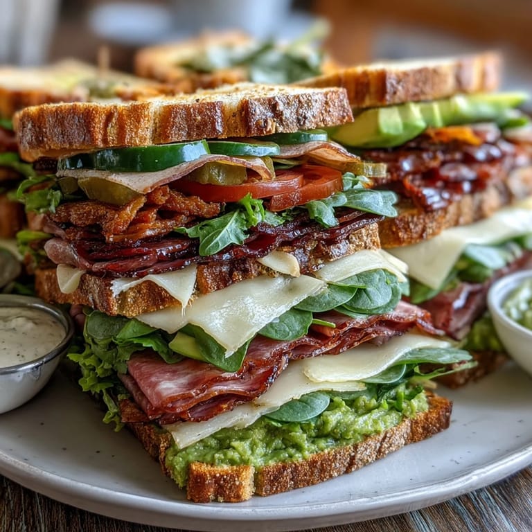 Vibrant picnic sandwich board with assorted deli meats, cheeses, and fresh vegetables, ready for DIY sandwich assembly.