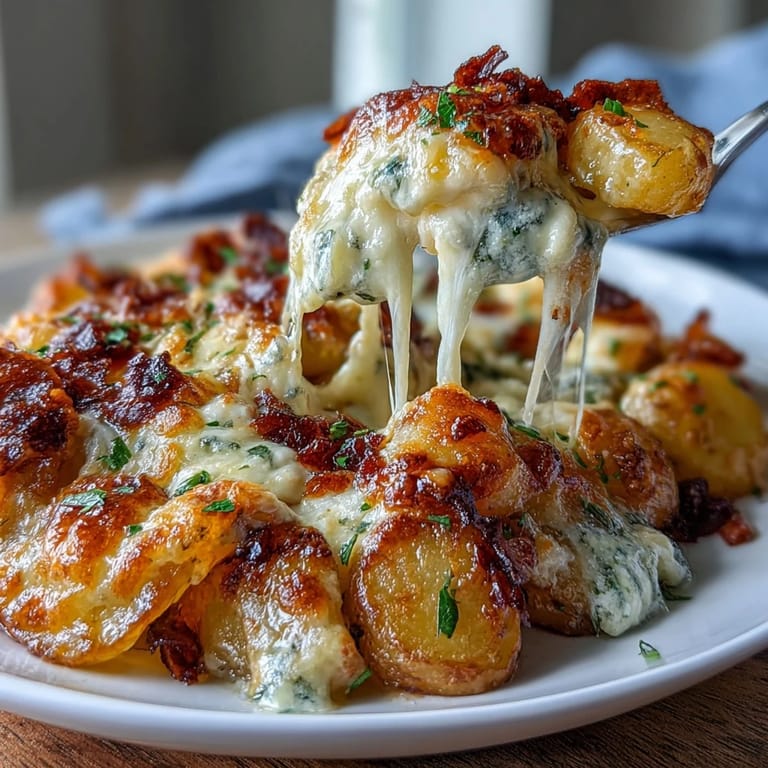 Savory layers of Yukon Gold potatoes and sharp cheddar, baked until tender and irresistibly cheesy in every bite.