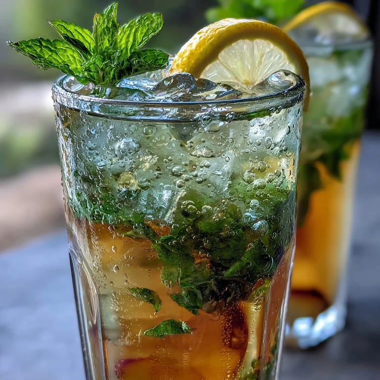 Refreshing copycat Starbucks peach green tea lemonade served over ice cubes.
