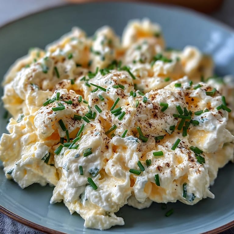 Savory Protein-Packed Cottage Cheese Scrambled Eggs served with fresh chives.