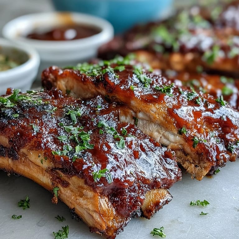 Delicious Father's Day BBQ Rib Board, showing tender ribs ready for your favorite sauce.