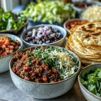 DIY Taco Bar for Outdoor BBQ, an inviting spread of vibrant toppings.